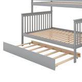 Harper & Bright Designs Bunk Beds Twin Over Full Size, Bunk Bed with Trundle,Storage Shelf and Stairway,Wood Bunk Beds with Full-Length Guard Rail for Kids and Teenagers,No Box Spring Needed, Grey Harper & Bright Designs