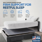 Greaton, Premium 38mm Split Wood Bunkie Board Queen Size Bed - 2-Piece Under Mattress Support Board, Fully Assembled, Fabric Ventilation Cover - Replaces Wooden Slats or Box Spring for Bed Frames Greaton