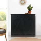 MAMIZO Double Tilt Out Trash Cabinet 10 Gallon*2,Kitchen Garbage Cabinet,Pet-Proof Standing Hidden Dual Laundry Sorter,W/Hideaway Drawer,for Kitchen,Living,Dining Room (Black) MAMIZO