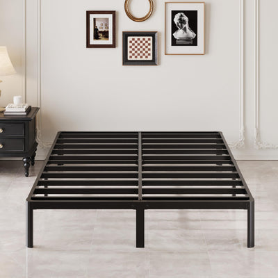Lutown-Teen 10 Inch Queen Bed Frame with Rounded Corner Legs, 2000 LBS Heavy Duty Metal Queen Platform Bed Frame with Steel Slats Support, No Box Spring Needed, Noise Free, Easy Assembly