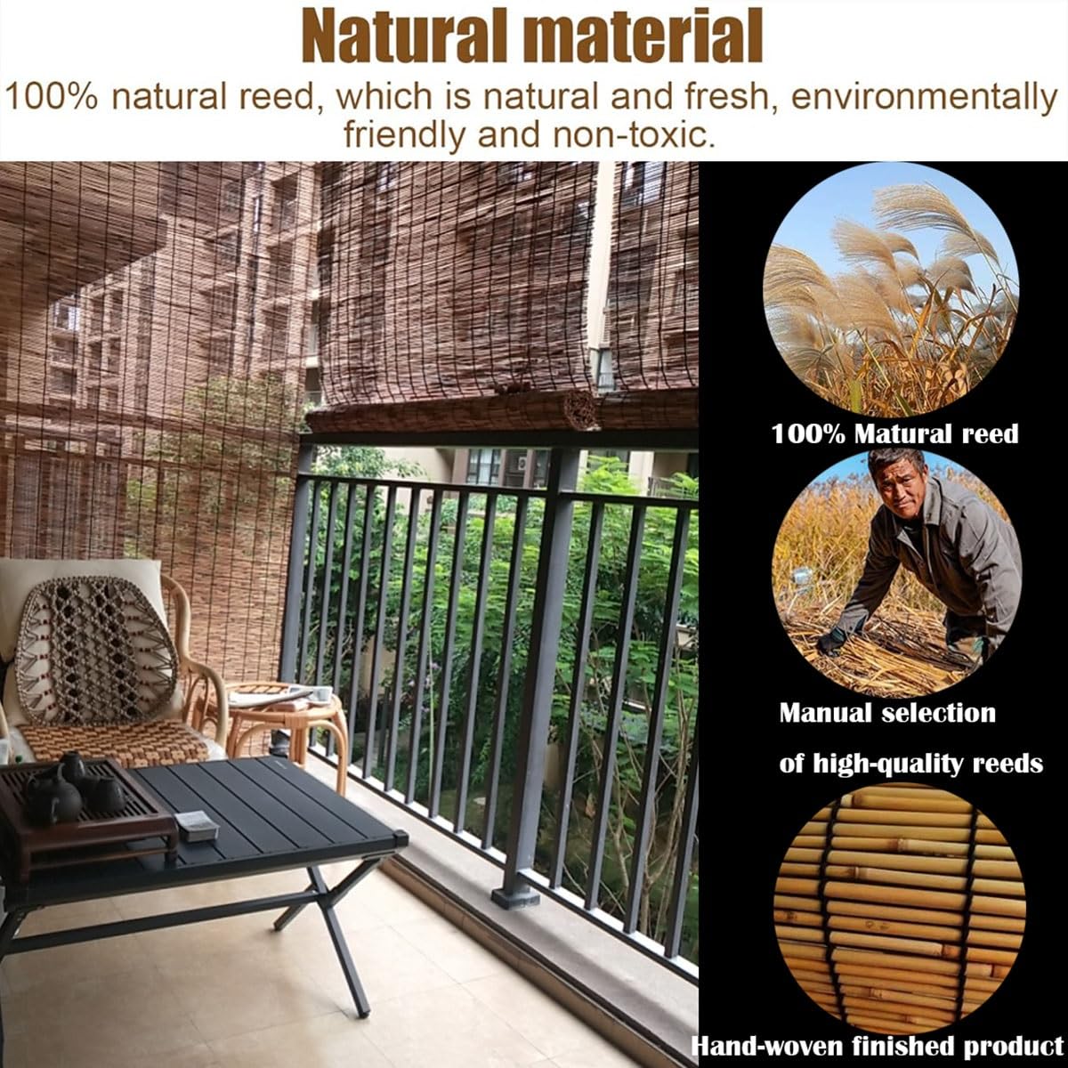 Bamboo Blinds for Windows, Bamboo Roman Roll Up Shades for Indoor/outd –  WoodArtSupply