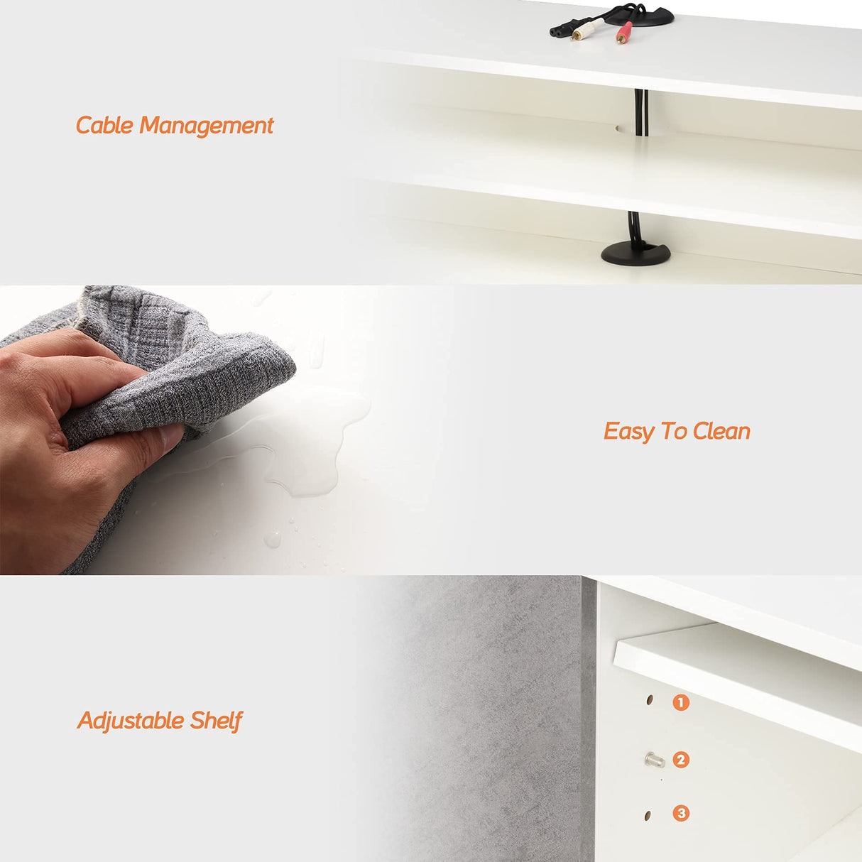 WAMPAT White Floating TV Stand Wall Mounted Shelf Entertainment Center Floating TV Cabinet Media Console Wood Storage Hutch Under TV for Living Room,Grey White,39 Inch WAMPAT