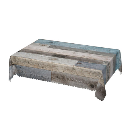 Teal Rustic Wood Texture Tablecloth 54x72 Inches, Vintage Farmhouse Style Table Cloth Decorations Waterproof Stain Resistant Wrinkle-Free for Kitchen Dining Indoor Outdoor Use (Rectangle/Oblong) Yinzaishe