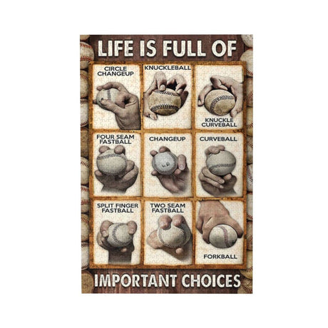 Baseball Pitching Grips Cheat Sheet 500 Pieces Jigsaw Puzzles for Adults Children - Exercise Patience Puzzle Game - Education Intellectual Large Puzzle Game Toys Gift WZVZGZ