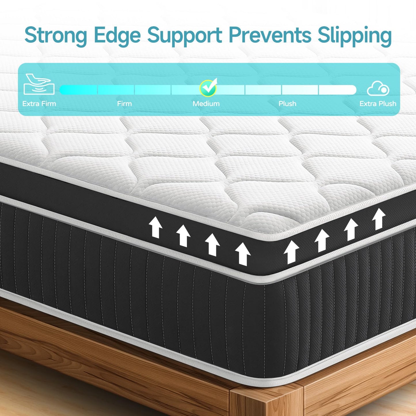 SIMARTH King Mattress, 12 Inch King Size Hybrid Mattresses in a Box Upgrade Strengthen, Gel Memory Foam King Mattress Made of Individually Pocketed Springs for Support & Pressure Relief, Medium Firm