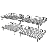 4 Pack Garage Wall Shelf, Garage Wall Mounted Shelving, Heavy Duty Floating Shelves With 8 Hooks, Loads 180 LBS Black Wall Shelves Mesh Storage Rack for Office, Basement, Wall Cabinet and Kitchen Riciakik