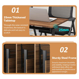 Folding Conference Table,Super Sturdy Large Rectangle Meeting Seminar Table for 12 Person,Mobile Conference Room Tables with Wheels,Modular Long Business Training Tables,Modern Office Seminar Tables VORDERRY