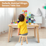 wingyz Wooden Step Stools for Kids, 10 Inch Solid Kids Chairs Perfect Matched Sensory Table, Multi-Purpose Children Sitting Stool for Playroom Bathroom (Natural, 1 Pack) wingyz