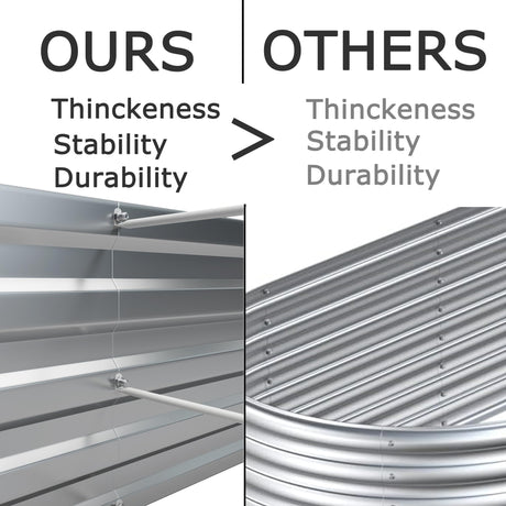 Foxlang 8x4x1ft(2 Pack) Galvanized Raised Garden Bed,Outdoor Planter Box Metal Patio Kit Planting Bed for Vegetables Flowers Herb,Silver Foxlang