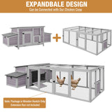 Chicken Coop Outdoor Wooden Hen House with Nesting Box Poultry Cage with 2 Perches,2 Large Front Doors GUTINNEEN
