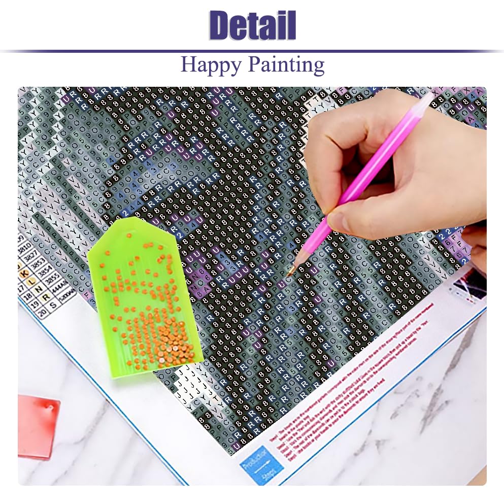 cdjlddww Gothic Diamond Painting Kits for Adults, 5D Diamond Art Kits for Beginners, DIY Bear Round Full Diamond Gemstone Art Rhinestone Painting for Wall Decor 12X16 inch cdjlddww