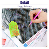 cdjlddww Gothic Diamond Painting Kits for Adults, 5D Diamond Art Kits for Beginners, DIY Bear Round Full Diamond Gemstone Art Rhinestone Painting for Wall Decor 12X16 inch cdjlddww