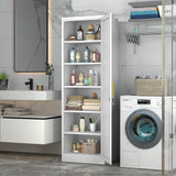 pozdeg 67" Metal Storage Cabinet with Lock, Tall Narrow Office File Cabinets with 5 Adjustable Shelves, Metal Steel Locker for Home, School, Office, Garage or Gym (White) pozdeg