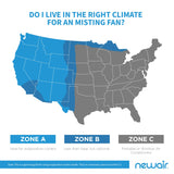 NewAir Outdoor Patio Misting Fan | 2-in-1 Outdoor Deck & Mister Fan | 5 Gentle Mist Nozzles | Outside Cooling Fan With 600 Square Foot Effective Range | Steel Construction NewAir