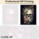TUMOVO Paint by Numbers Skull with Flowers, Abstract Paint by Number for Adults, Adult Paint by Number Kits on Canvas Drawing Paintwork with Paintbrushes Art Crafts 16"x20"(Frameless) TUMOVO