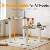 Cubiker Standing Desk, Stand up Height Adjustable Home Office Electric Desk, 55 x 24 Inch Sit Stand Desk with Splice Board, Maple Desktop Cubiker