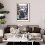 RICUVED Diamond Painting Kits for Adults, Elephant Diamond Art Kits 5D Animal Diamond Art Kits for Beginner, Diamond Dots Painting Full Round Drill Art and Crafts for Home Wall Decor 12x16 Inch RICUVED