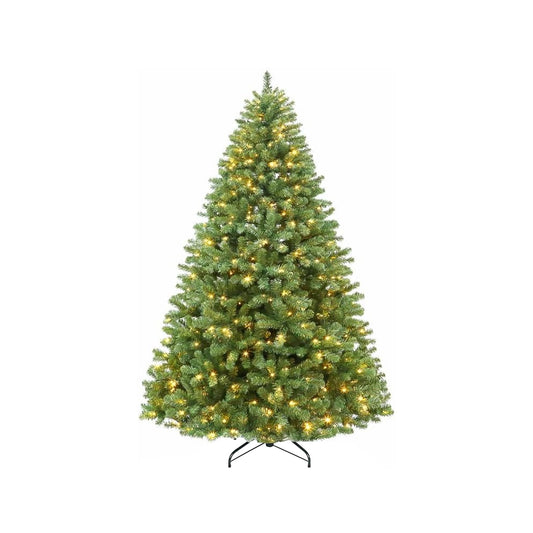 Hykolity 6.5 ft Prelit Artificial Christmas Tree, 400 Warm White Lights, 1100 Branch Tips, Metal Stand and Hinged Branches