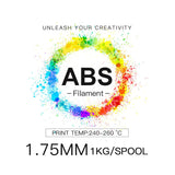 INLAND ABS Filament 1.75mm, ABS 3D Printing Filament, Dimensional Accuracy +/- 0.03 mm - 1kg Cardboard Spool (2.2 lbs) - Heat Resistant Black ABS Filament INLAND