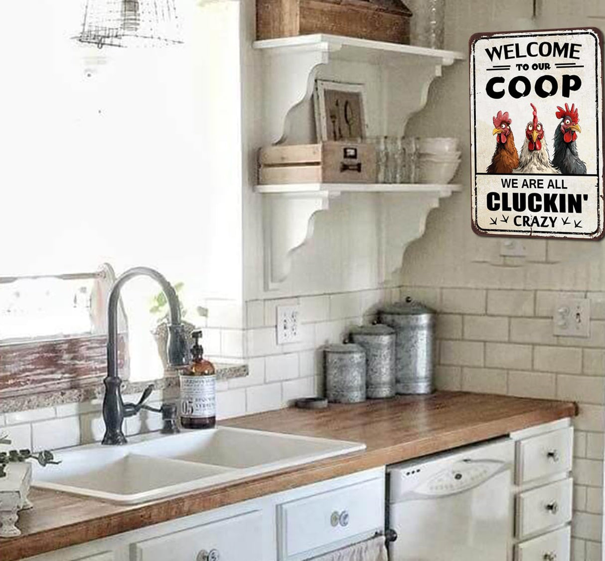 Chicken Coop Accessories Funny Chicken Signs Rooster Decorations Chicken Stuff For Farmhouse Farm Kicthen Decor Welcome To Our Coop 12x8 Inches Shannonsa