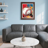 UIBDVKS Baseball Diamond Art Painting Kits for Adults, Sports 5D Diamond Painting for Adults Beginners DIY Full Drill Round Art Gems for Home Wall Decor 12x16 INCH UIBDVKS