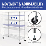 Heavy-Duty Steel Wire Storage Shelves on Wheels - Adjustable Height, NSF Certified by SafeRacks SafeRacks