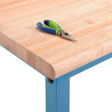 Global Industrial Production Workbench - Maple Butcher Block Safety Edge - Blue, 72"W x 36"D Global Industrial