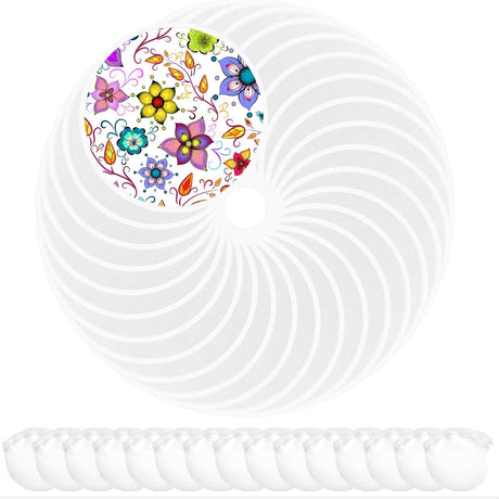 Mototo 30 Pieces Foldable Flying Disc Fans with Bag Folding Pocket Toy Set DIY Creative Gift Handheld Fabric Fan for Fun Party Favors Summer Outdoor Activity Game Halloween, White Mototo