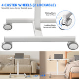 GallopFun Mobile Laptop Standing Desk Adjustable Height, Small Mobile Desk Workstation with Wheels, Portable Rolling Computer Desk Cart for Home Office Classroom (White) GallopFun