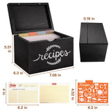 Recipe Cards and Box Set, Wood Recipe Card Box, Farmhouse Recipe Organizer for Kitchen Counter, Rustic Recipe Holder with 4x6 Inches Recipe Cards, Great Gift for Grandma Mom Women Recipe Lovers MISTOD