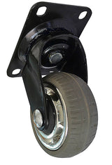Headbourne 8269E Designer Casters 4 inch Soft Rubber Chrome & Black Designer Caster, 4 Pack Headbourne