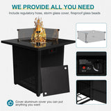 Ophelian 8 Piece Wicker Patio Furniture Set with Fire Pit Table, Rattan Outdoor Sectional Sofa, Patio Couch Set for Backyard, Garden, Deck (Coffee/Peacock Blue) Ophelian