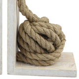 Stonebriar SB-6066S2 Beach House White Wood Bookends ,Pack of 2 Stonebriar