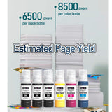 okgo 522 T522 Ink High Capacity Refill Bottles (20.3 Fl Oz) Replacement for Epson 502 Ink Use for EcoTank ET-2720 ET-2800 ET-2803 ET-2840 ET-4700 ET-4800 ET-4810 (6 Pack, 600ml) Black Color Combo OKGO!INK