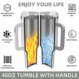 MURRICON 40 oz Tumbler with Handle and Straw,Stainless Steel Sublimation Tumblers with Handle,Vacuum Insulated Travel Mug with Lid,for Coffee and Beverages,4 Pack MURRICON