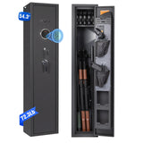 Mutak 4-5 Rifle Gun Safe for Home Rifle and Pistols, Biometric 5 Rifle Safe & 5 Pistols Racks, 4 Ways Quick Access with Fingerprint/PIN/Key/Type-C, Gun Cabinet with Alarm (No Assembly Required) Mutak