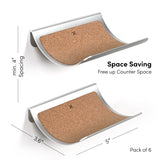 xympo Wall Mounted Wine Rack Set – 6-Piece Aluminum Bottle Holders with Non-Slip Cork Pads for Secure Storage xympo