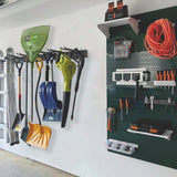 Aking Ace Wall Mount Tool Storage Rack, Heavy Duty Garage Storage Tool Organizer, Garden Tool Wall Hooks and Hangers, Hold Up to 350lbs Black Aking Ace