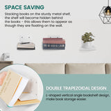STORAGE MANIAC Floating Book Shelves for Wall Mounted Invisible Floating Bookshelves Heavy-Duty Steel Hidden Bookshelf Hanging Bookshelves for Bedroom Living Room Office, White 4-Pack Large STORAGE MANIAC