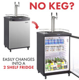 Kegco Keg Dispenser, Two Faucet, Stainless Steel Kegco