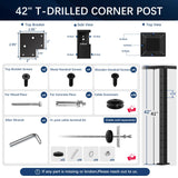 Gyykzz 42Inch Flat Top Mount Cable Railing Post Kits (1, 1x T-Corner Post, 42") Gyykzz
