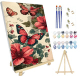 hyzsj Paint by Number for Adults Framed Canvas, DIY Butterfly Arts and Crafts for Adults Beginner with Wooden Easel, Paint Brushes, Acrylic Paint Set for Home Wall Decor（11.8x15.7inch hyzsj