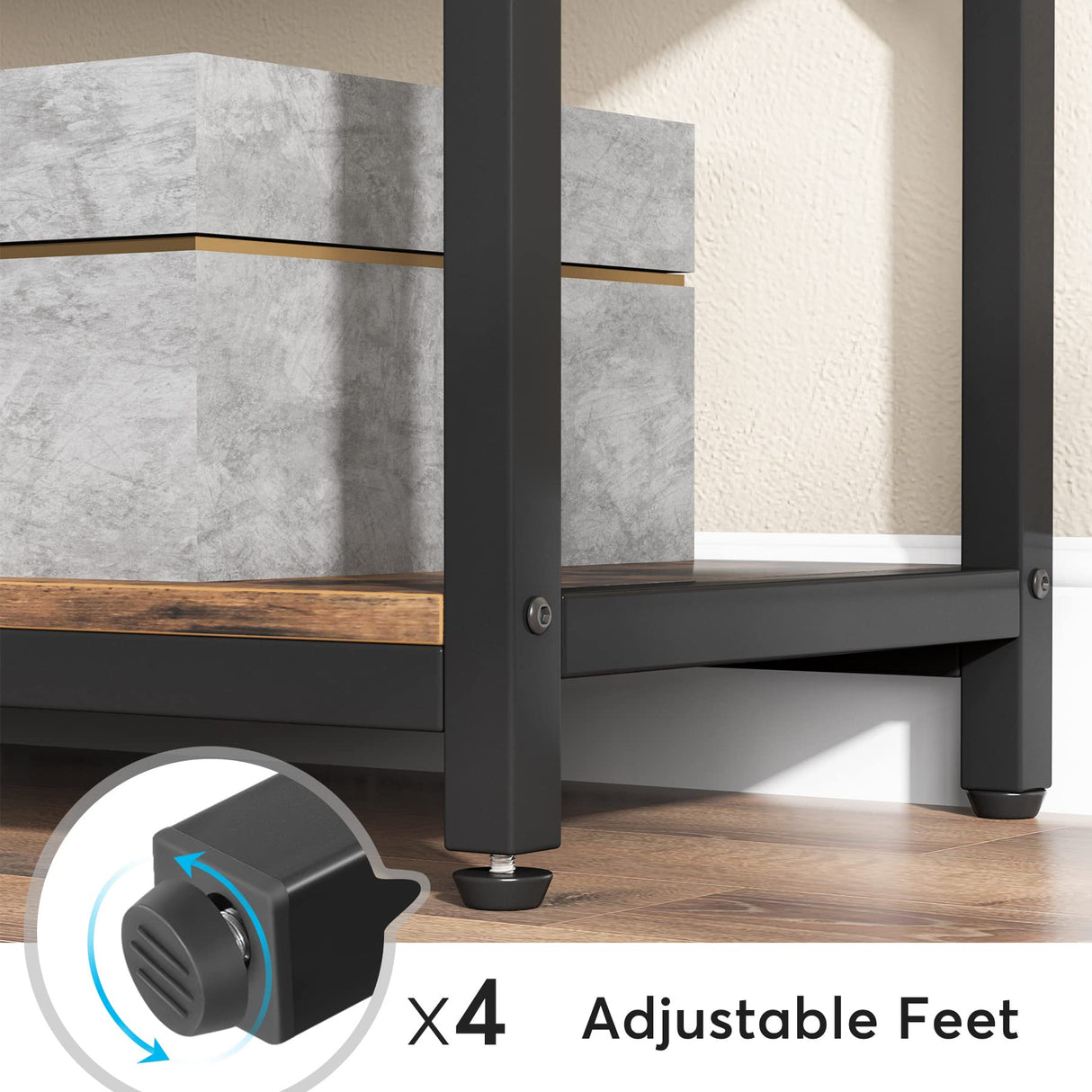 Tribesigns 79-Inch Tall Staggered 8-Tier Bookshelf in Black & Rustic Finish Tribesigns