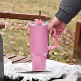 AGH 4 Pack 40 oz Sublimation Shimmer Green Pink Red Purple Tumbler with Stainless Steel Straw and Lid, Insulated Double Wall Vacuum Reusable Cups with Handle AGH