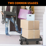 Ronlap Folding Hand Truck, Foldable Dolly Cart for Moving 500lbs Heavy Duty Luggage Cart Portable Platform Cart Collapsible Dolly with 6 Wheels & 2 Ropes for Travel House Office Moving, Black Ronlap