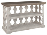 Signature Design by Ashley Havalance Farmhouse Sofa Table with 2 Fixed Storage Shelves, Gray & White with Weathered Finish Signature Design by Ashley