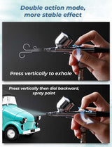 Oasser Airbrush Kit with Air Compressor, Dual Action 40 PSI 10.5 L/min Airbrush Set Gun, Air Brush for Nails, Makeup, Model, DIY Oasser