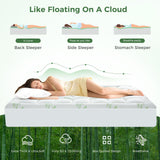HYLEORY Mattress Topper Queen Size - Bamboo-Viscose Plush Pillow Top Mattress Pad, Thick Mattress Protector Cover Breathable Fluffy Soft Bed Topper with 8-21" Deep Pocket, Green HYLEORY