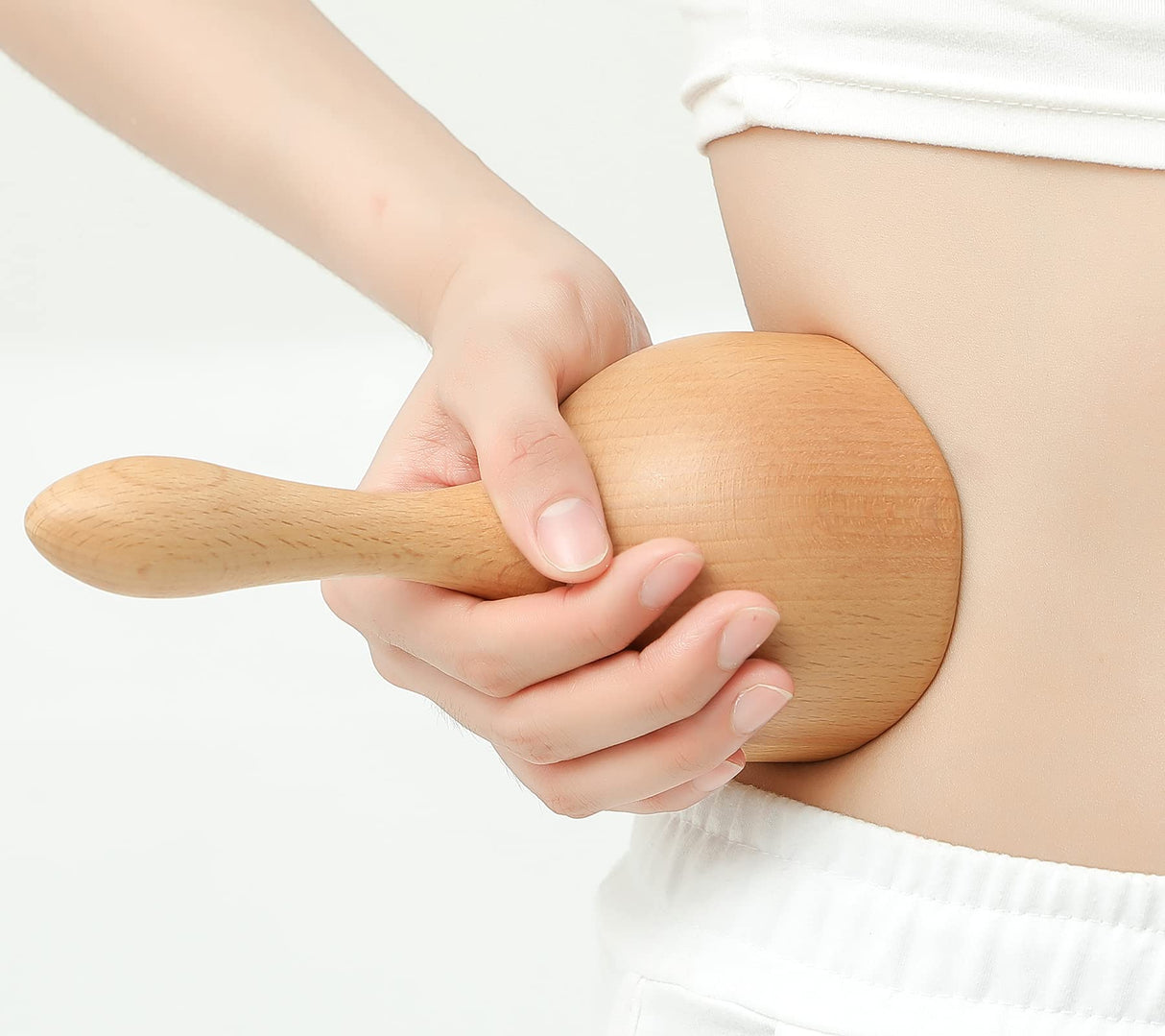 Komogir Handhleld Wood Swedish Cup Wooden Massager Wood Therapy Massage Tool Body Sculpting Tools for Maderoterapia,Lympahtic Drainage,Anti-Cellulite,Muscle Pain Relief -1 Piece-Rubber Wood Komogir