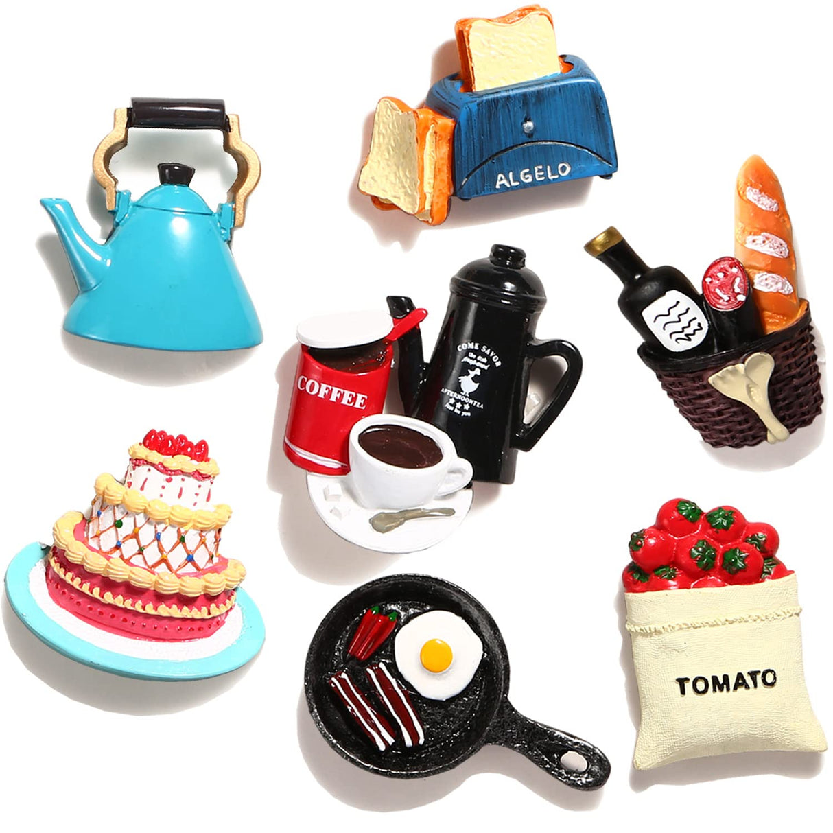 Food Fridge Magnets Food Magnets for Fridge,Fun Refrigerator Magnets Decorative,Cute Magnets Fridge Large Resin Strong Magnets for Kitchen Decor Favensen